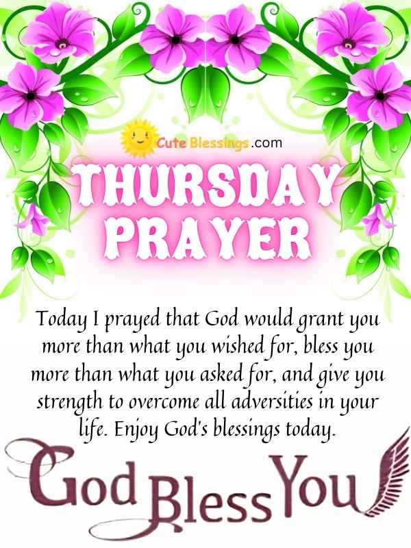 Beautiful Thursday Prayers with flowers