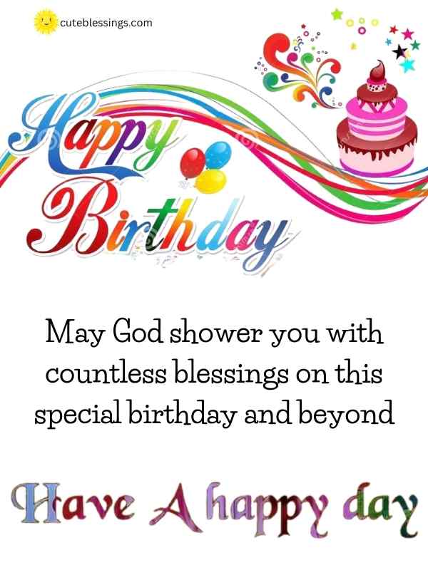 Happy birthday blessing image — God bless you, have a happy day